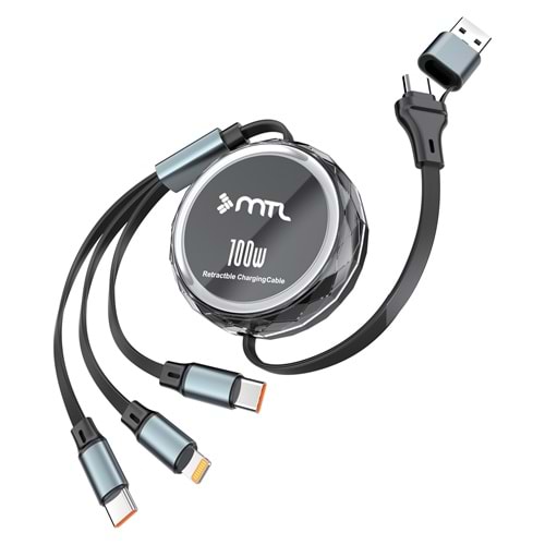 MT5018 3 in 2 MAKARALI USB + TYPE-C TO LİGHTNİNG MİCRO TYPE-C KABLO