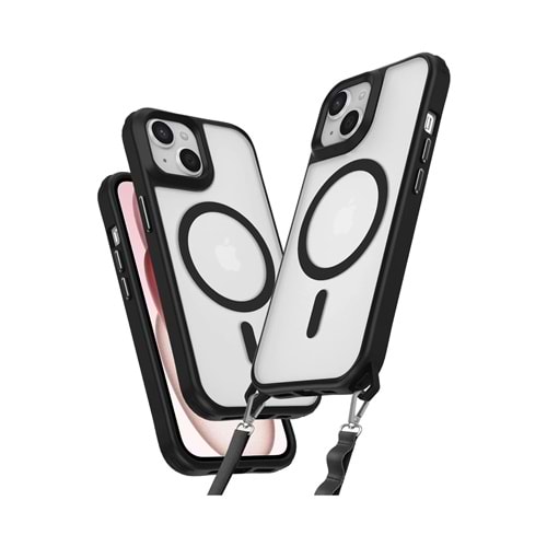 IPHONE 13 / IPHONE 14 MAGSAFE UYUMLU ÖZEL BOYUN ASKI İPİ APARATLI SKY-101 TELEFON KILIF