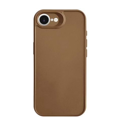 IPHONE 16E RENK ATMAYAN KEEP SİLİKON KILIF - KAHVERENGİ