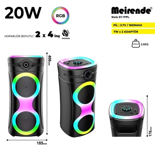 CS-4415 2 X 4 İNÇ PARTYBOX KAREOKE BLUETOOTH SPEAKER