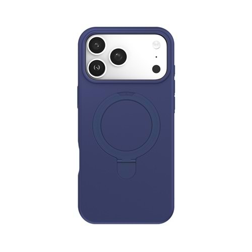 İPHONE 16 PRO MAGSAFE UYUMLU STANDLI SKY-501 SOFT SİLİKON TELEFON KILIFI - AÇIK MAVİ