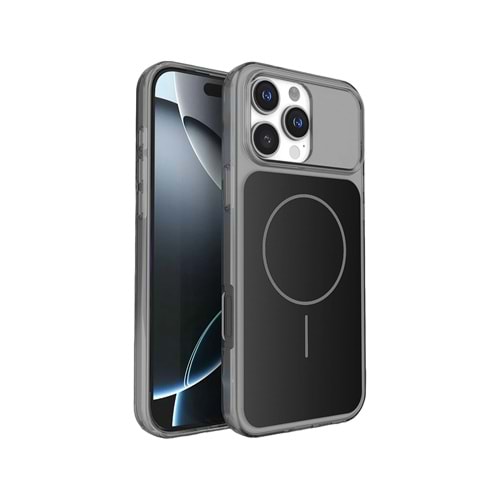 İPHONE 17 AİR MAGSAFE UYUMLU MAGSAFE ANİMASYONLU PREMİUM SOO-802 SİLİKON TELEFON KILIF - SİYAH