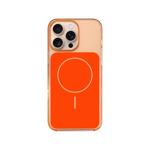 İPHONE 16 PRO MAGSAFE UYUMLU PREMİUM OVER SİLİKON TELEFON KILIF - TURUNCU