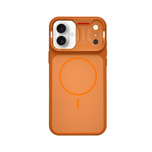 IPHONE 17 MAGSAFE UYUMLU DÖNÜŞÜM SPİN SİLİKON KILIF - TURUNCU