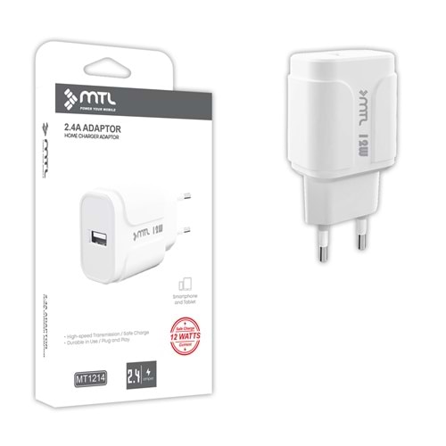 MT1214 12W 2.4A USB ÇIKIŞLI EV ŞARJ ADAPTÖR