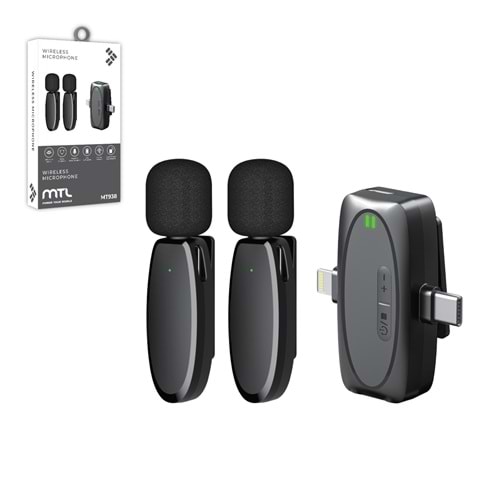 MT938 TYPE-C + LİGHTNİNG İPHONE GİRİŞLİ BLUETOOTH PROFSYONEL YAKA MİKROFONU 14/140