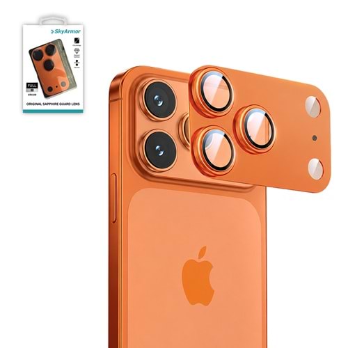 IPHONE 17 PRO ARMOR SAFİR FULL LENS KORUMA - ORANGE