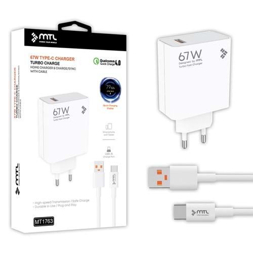 MT1763 67W QC 4.0 TURBO USB TYPE-C EV ŞARJ CİHAZI /10/200