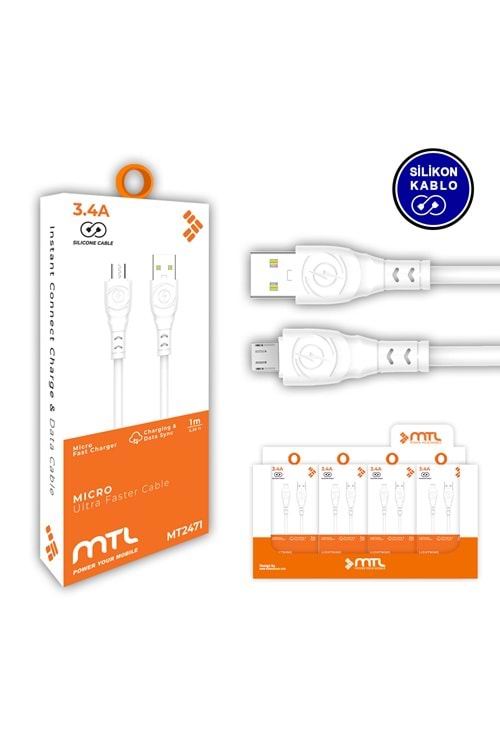 MT2471 3.4A MİCRO USB ŞARJ DATA KABLO /30/300