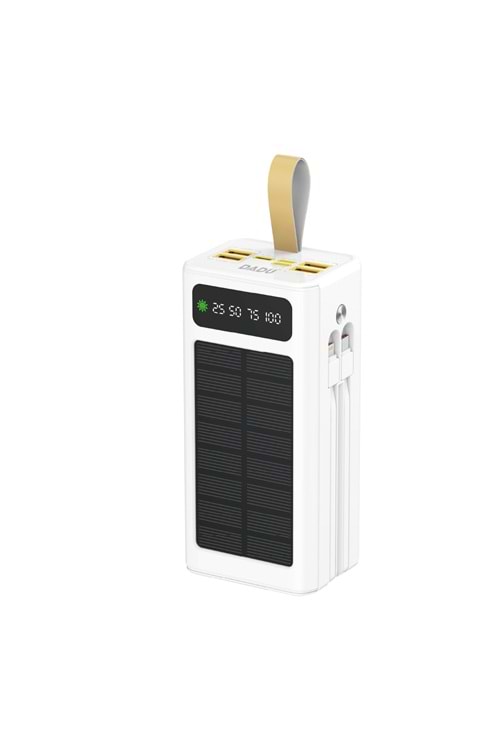 DADU DP-082 40.000 MAH / 42.5W GÜNEŞ ENERJİLİ LED IŞIKLI DAHİLİ KABLOLU PD ŞARJ POWER BANK