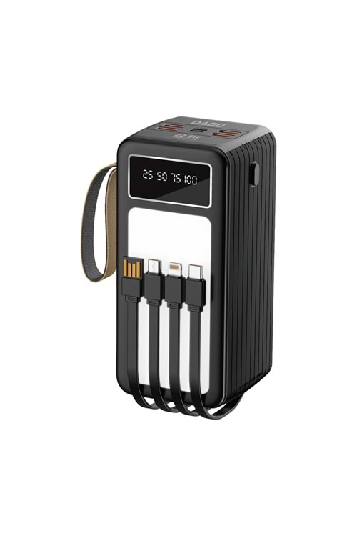 DADU DP-077 50.000 MAH / 42.5W LED IŞIKLI DAHİLİ KABLOLU SÜPER FAST PD ŞARJ POWER BANK