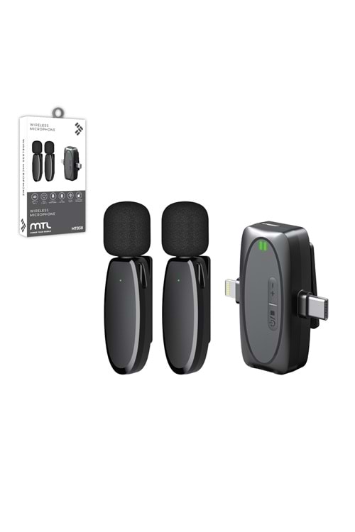 MT938 TYPE-C + LİGHTNİNG İPHONE GİRİŞLİ BLUETOOTH PROFSYONEL YAKA MİKROFONU 14/140