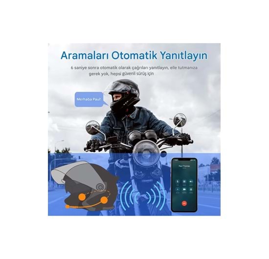 ⭐️RMTです MT962 Kask İçi Wireless Kulaklık | Çift Mikrofon, Bluetooth 5.2