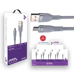 MT2351 3.4A MİCRO USB ŞARJ DATA KABLO /25/400