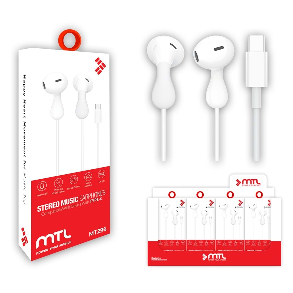 MT296 TYPE-C STEREO MİKROFONLU KABLOLU KULAKLIK /30/300