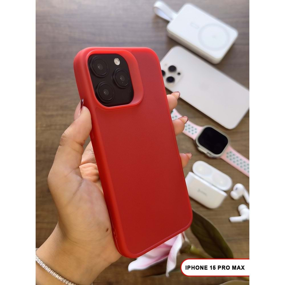 IPHONE 15 PRO MAX RENK ATMAYAN KEEP SİLİKON KILIF - KIRMIZI