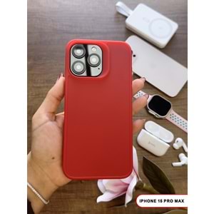 IPHONE 15 PRO MAX RENK ATMAYAN KEEP SİLİKON KILIF - KIRMIZI