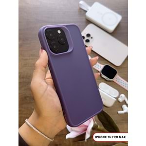 IPHONE 15 PRO MAX RENK ATMAYAN KEEP SİLİKON KILIF - MOR