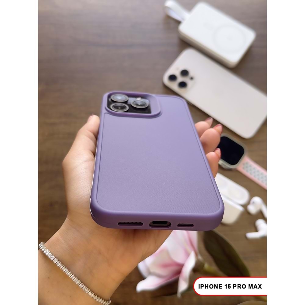IPHONE 15 PRO MAX RENK ATMAYAN KEEP SİLİKON KILIF - MOR
