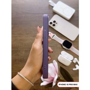 IPHONE 15 PRO MAX RENK ATMAYAN KEEP SİLİKON KILIF - MOR