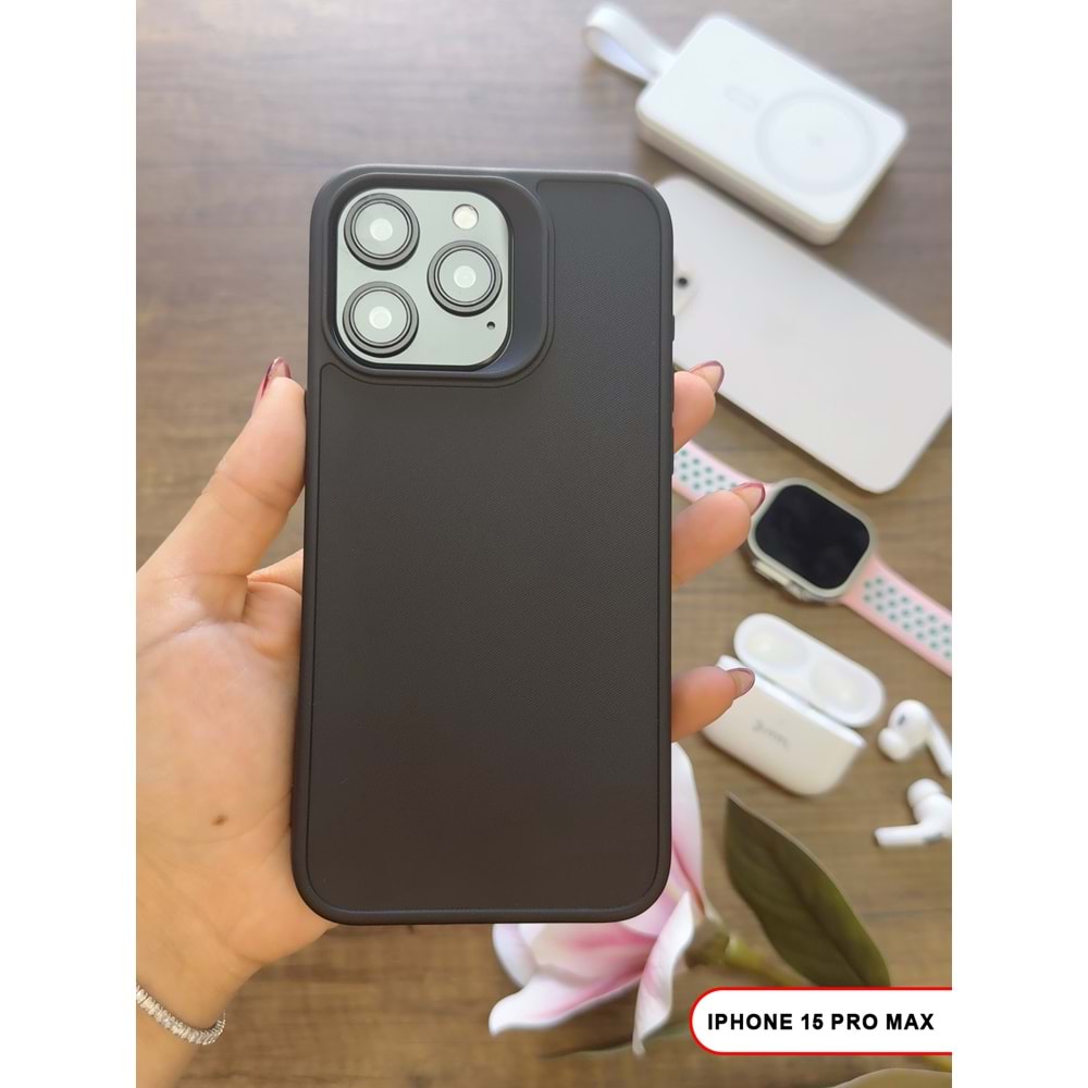 IPHONE 15 PRO MAX RENK ATMAYAN KEEP SİLİKON KILIF - SIYAH