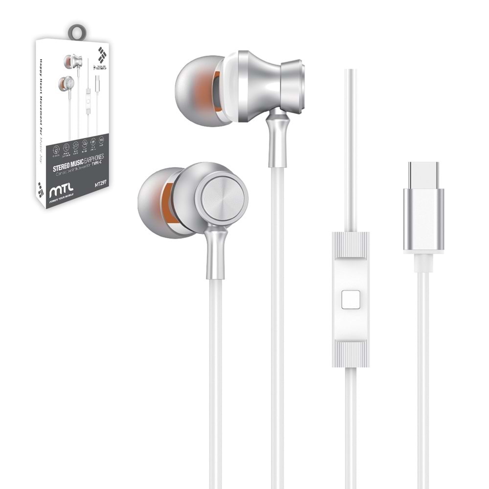 MT297 TYPE-C STEREO KABLOLU KULAKLIK 10/200 - BEYAZ