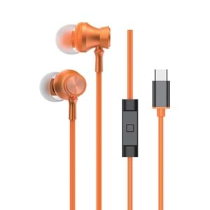 MT297 TYPE-C STEREO KABLOLU KULAKLIK 10/200 - TURUNCU