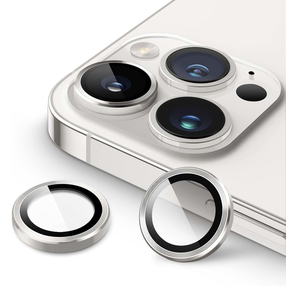 IPHONE 14 PRO / IPHONE 14 PRO MAX SAFİR LENS KORUMA - SILVER