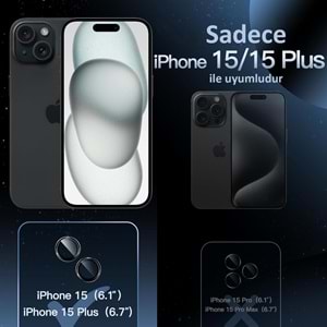 IPHONE 15 / IPHONE 15 PLUS SAFİR LENS KORUMA - BLACK
