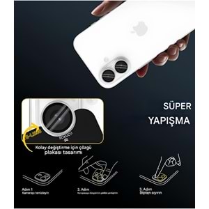 IPHONE 16 / IPHONE 16 PLUS SAFİR LENS KORUMA - SILVER