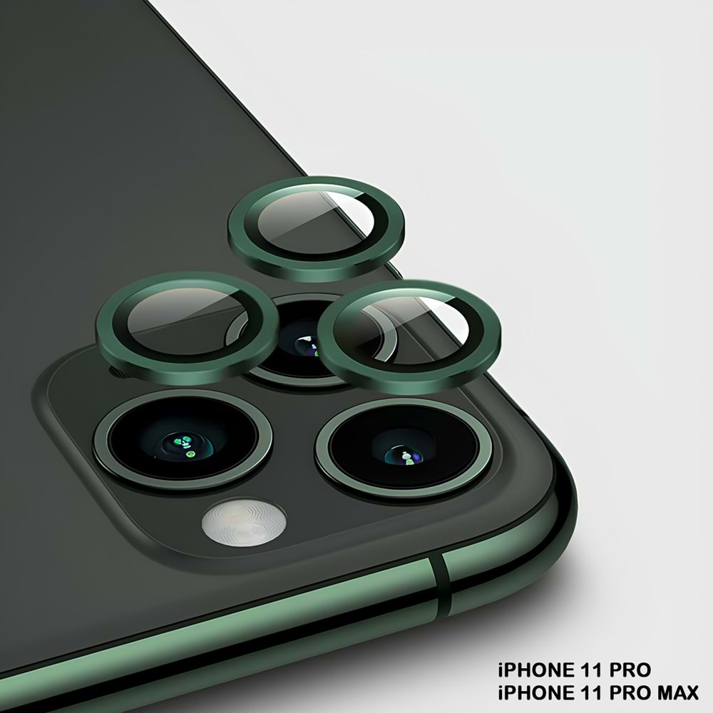 IPHONE 11 PRO / IPHONE 11 PRO MAX SAFİR LENS KORUMA - GREEN