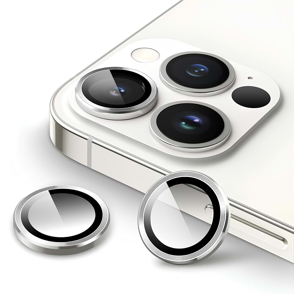 IPHONE 13 PRO / IPHONE 13 PRO MAX SAFİR LENS KORUMA - SILVER