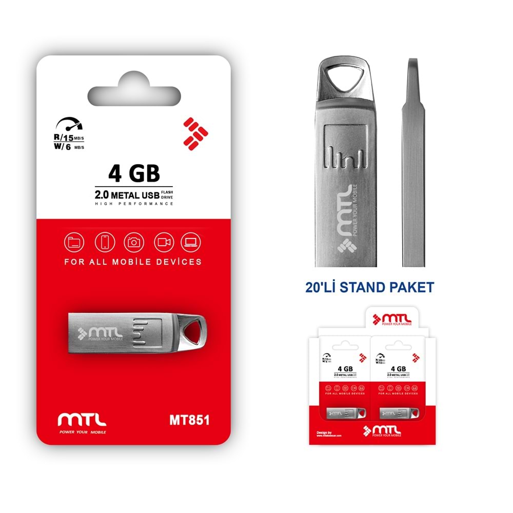 MT851 4 GB 2.0 METAL USB FLASH BELLEK /20