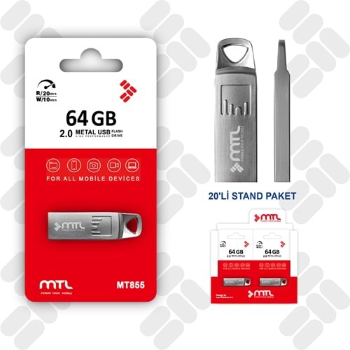 MT855 64 GB 2.0 METAL USB FLASH BELLEK /20