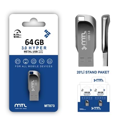 MT873 64 GB 3.0 HYPER METAL USB FLASH BELLEK /20