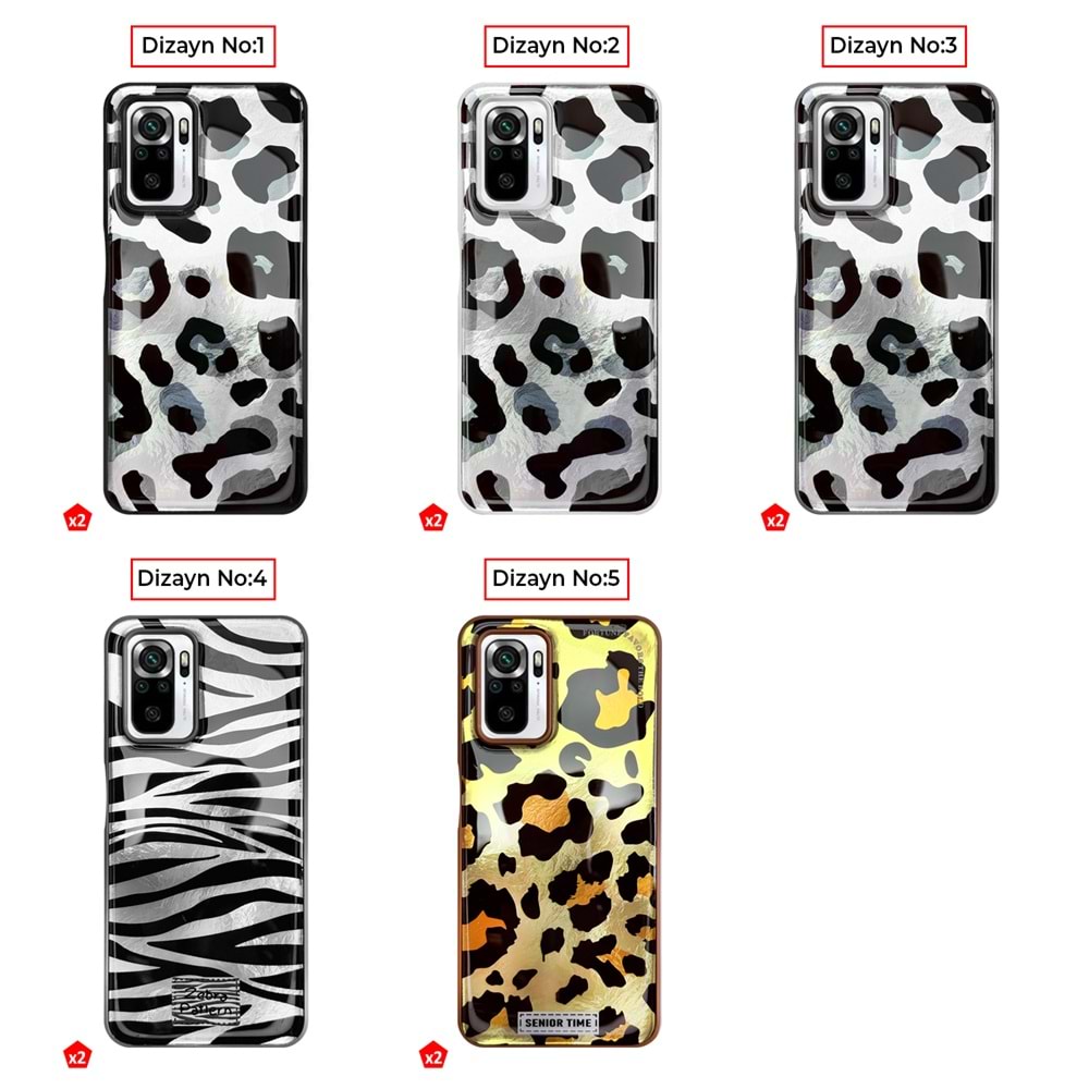 XİAOMİ REDMİ NOTE 10 4G / NOTE 10S 4G / POCO M5S 4G LEOPAR DESENLİ LEO SİLİKON KILIF