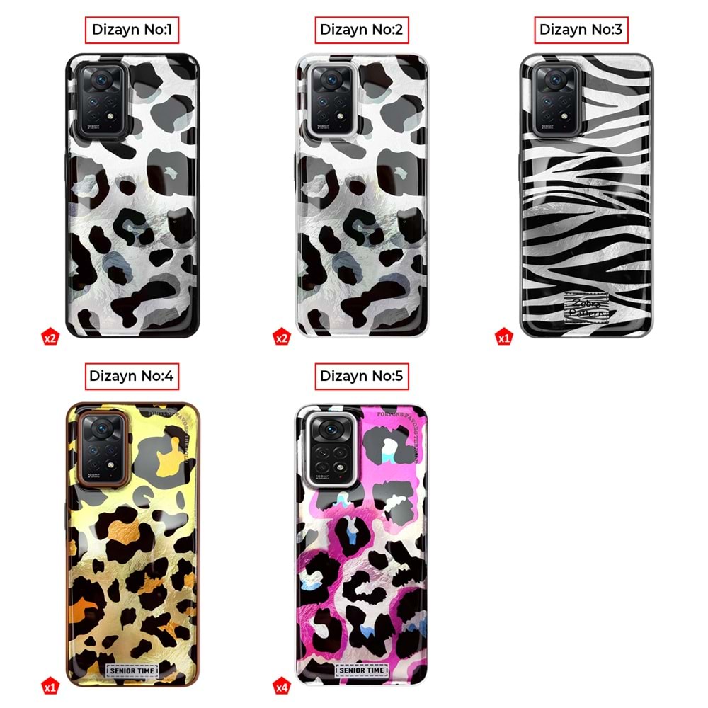 XİAOMİ REDMİ NOTE 11 PRO 4G / NOTE 12 PRO 4G LEOPAR DESENLİ LEO SİLİKON KILIF