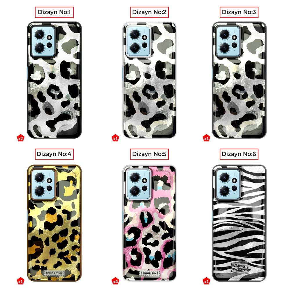 XİAOMİ REDMİ NOTE 12 4G LEOPAR DESENLİ LEO SİLİKON KILIF