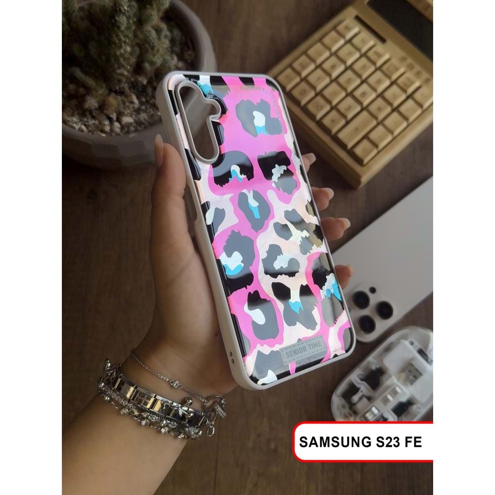 SAMSUNG S23 FE LEOPAR DESENLİ LEO SİLİKON KILIF
