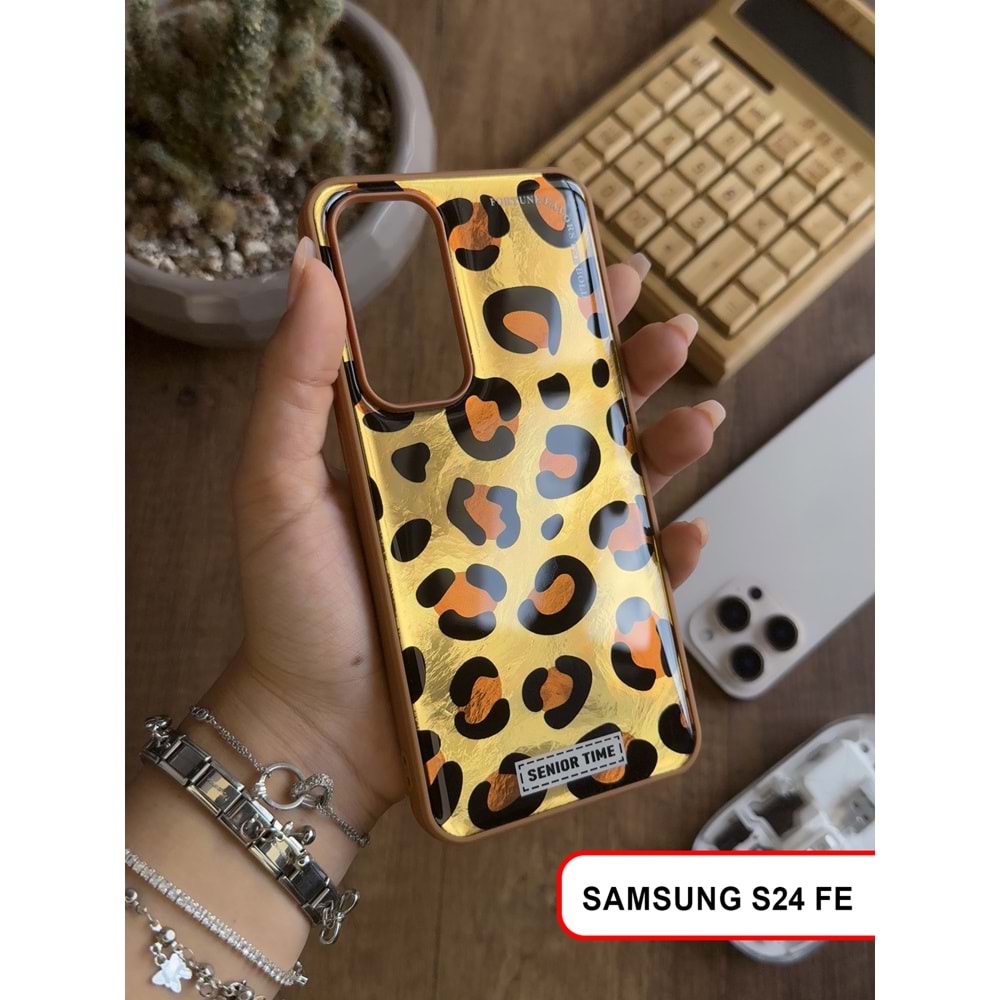 SAMSUNG S24 FE LEOPAR DESENLİ LEO SİLİKON KILIF