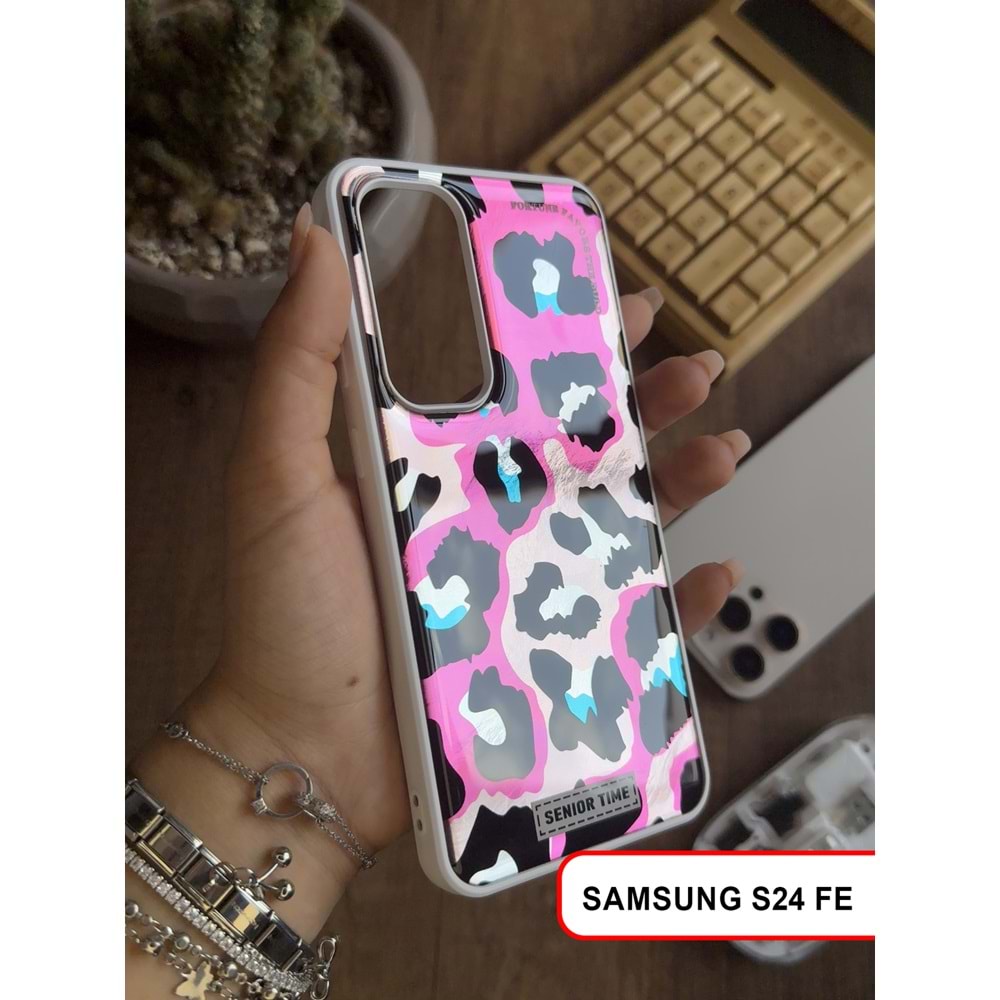 SAMSUNG S24 FE LEOPAR DESENLİ LEO SİLİKON KILIF