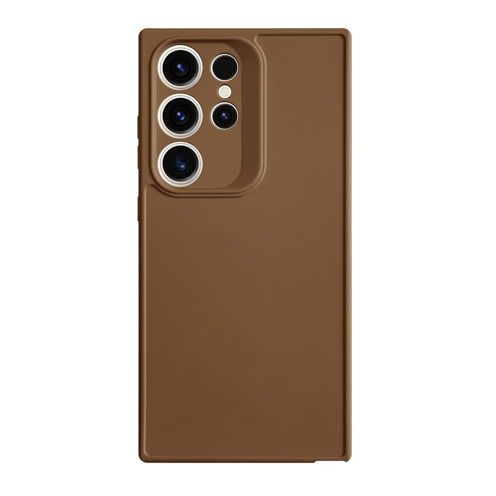 SAMSUNG S24 ULTRA RENK ATMAYAN KEEP SİLİKON KILIF - KAHVERENGİ