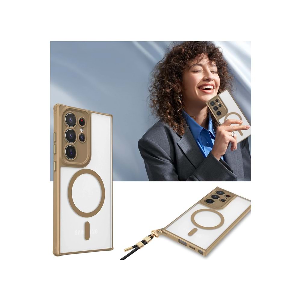 SAMSUNG S25 ULTRA MAGSAFE UYUMLU ÖZEL BOYUN ASKI İPİ APARATLI SKY-101 TELEFON KILIF