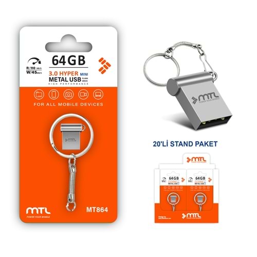 MT864 64 GB HYPER MINI METAL USB 3.0 FLASH BELLEK /20