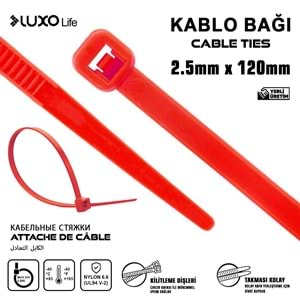 LUXO LİFE 2.5*120 KABLO BAĞ KIRMIZI 200/100/20000