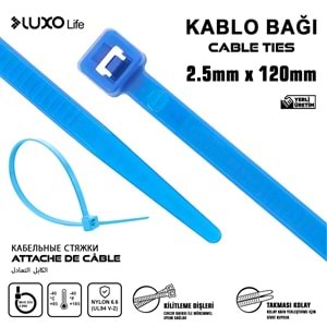 LUXO LİFE 2.5*120 KABLO BAĞ MAVİ 200/100/20000