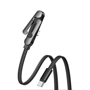 MT2534 TYPE-C TO TYPE-C 240W SÜPER HIZLI KATLANABİLİR STANDLI ŞARJ VE DATA KABLO 10/200